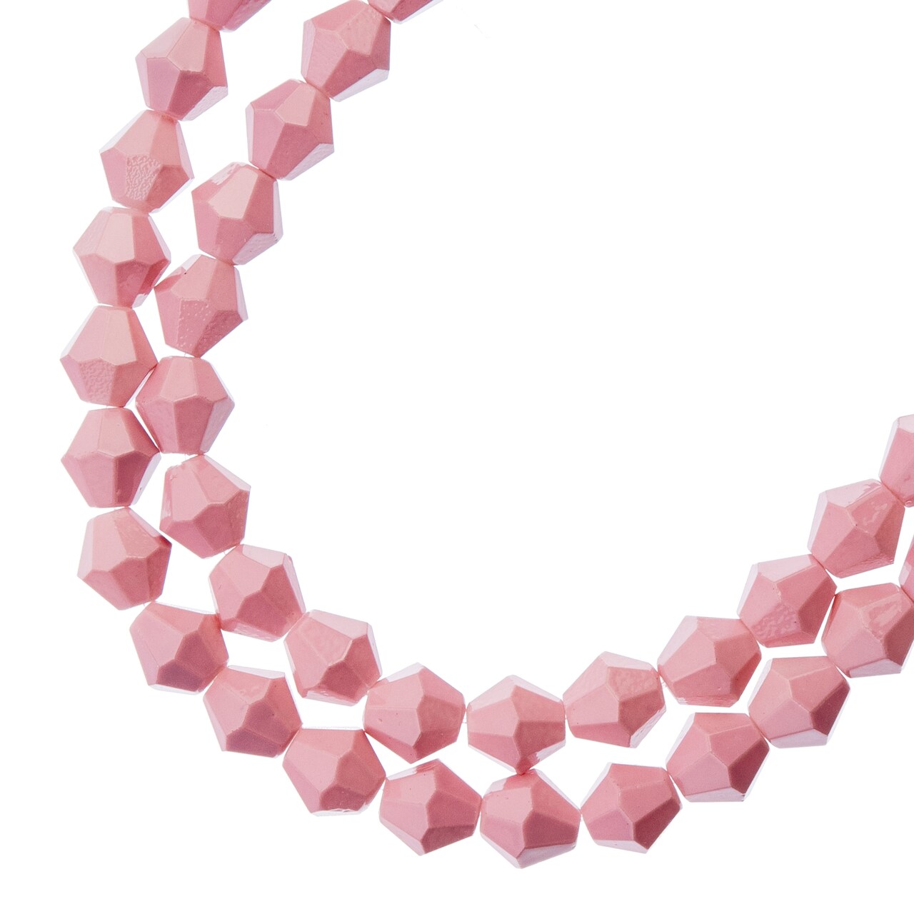 Crystal Lane DIY 2-Strand 7in Opaque Finish Glass Bicone Bead Strands